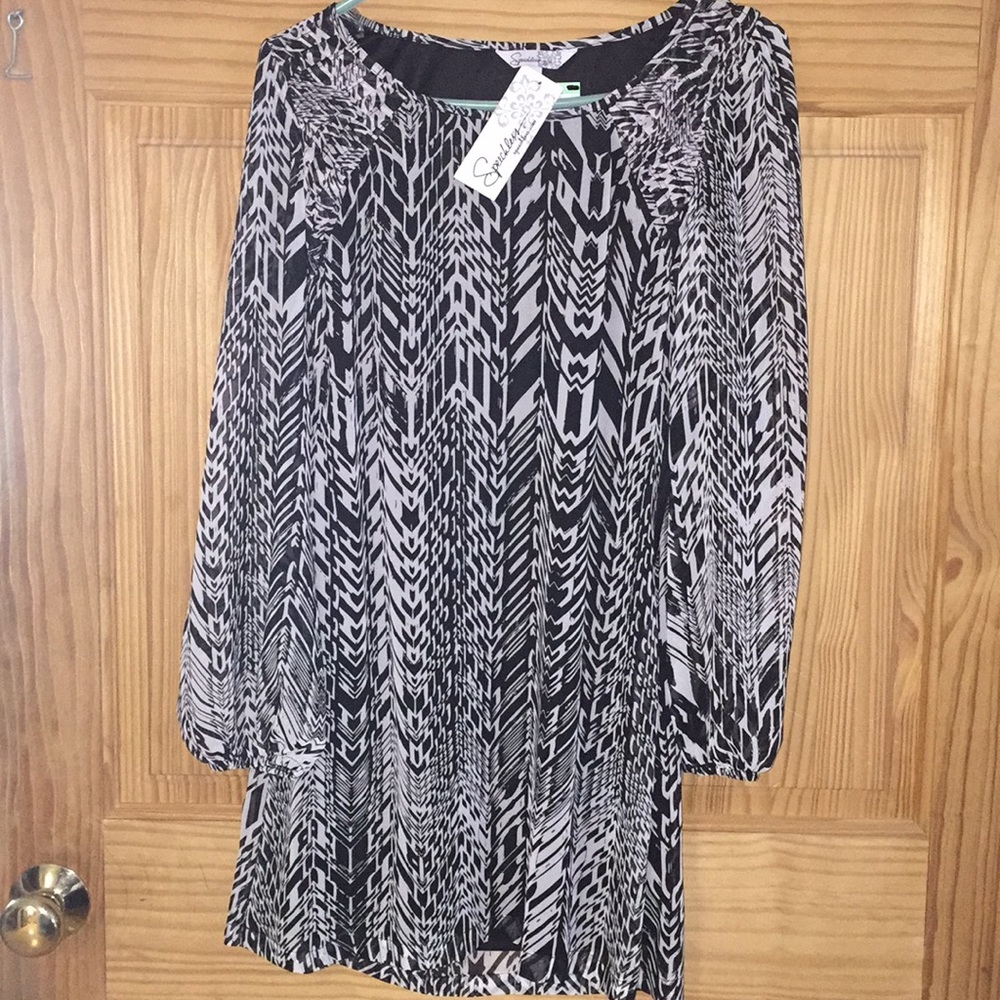 Black and white cocktail dress